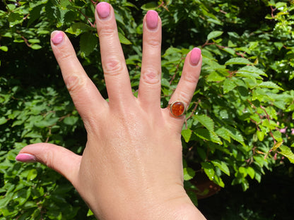 9ct Gold Amber Ring