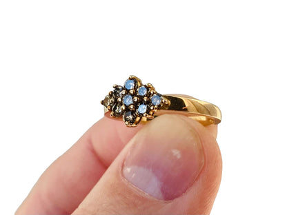 9ct Gold Champagne Diamond Cluster Ring