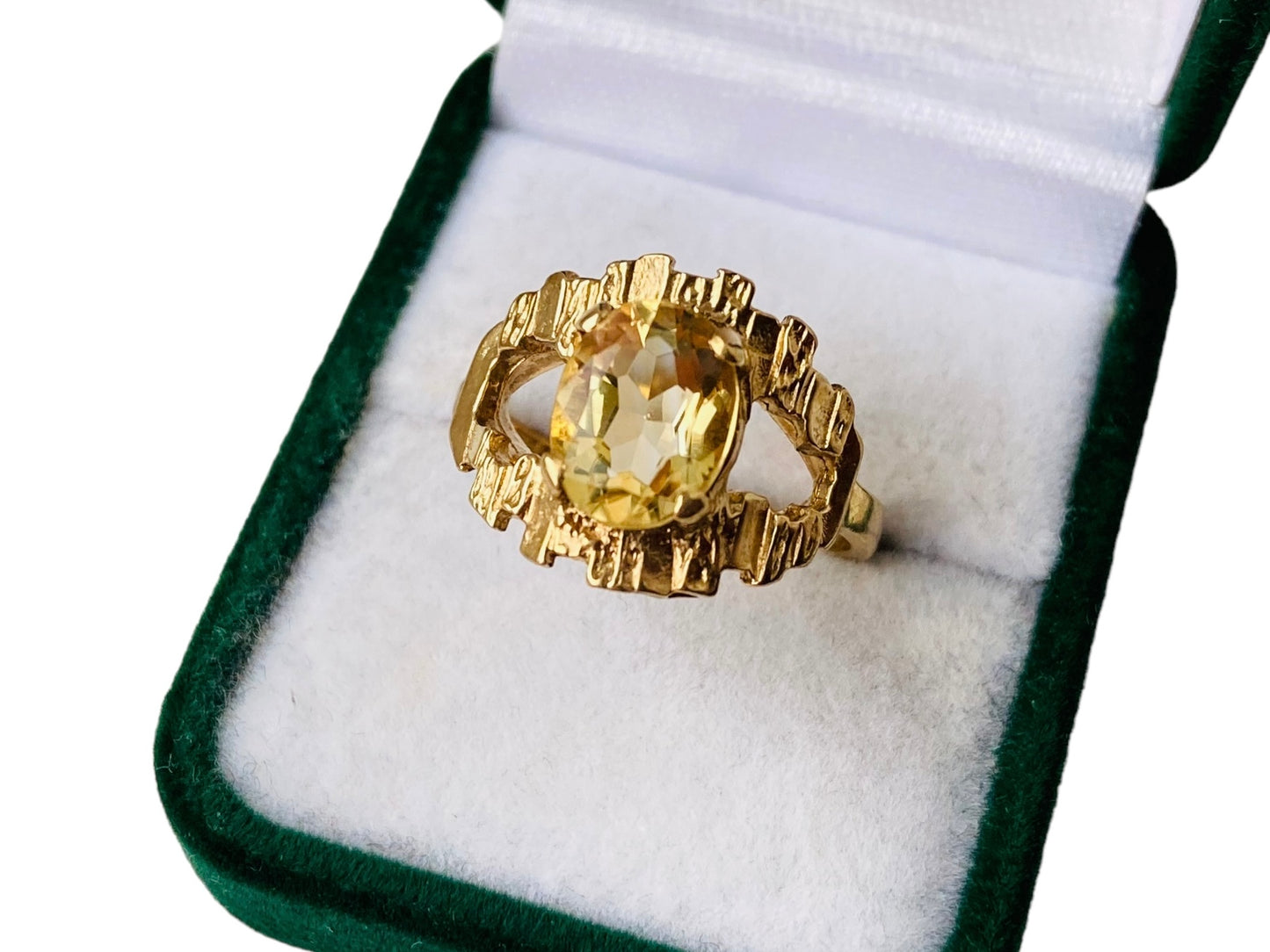 Vintage 9ct Gold Citrine Ring