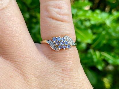 9ct Gold Tanzanite & Diamond Ring
