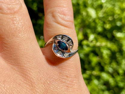 14ct Gold Sapphire & Diamond Ring