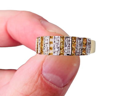 9ct Gold Citrine & Diamond Ring