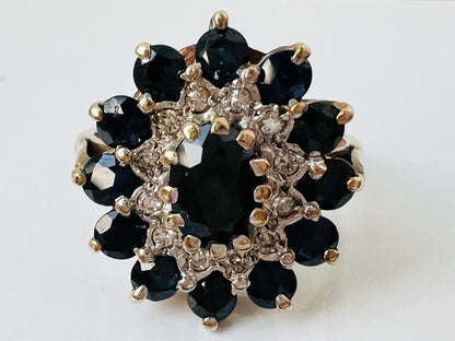 9ct Gold Sapphire & Diamond Ring