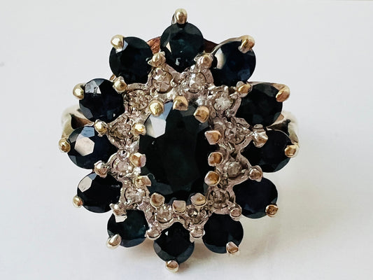 9ct Gold Sapphire & Diamond Ring