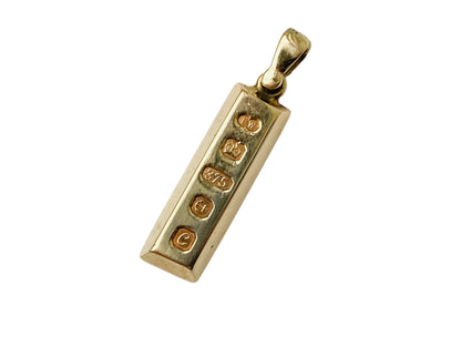 Vintage 9ct Gold Ingot Pendant