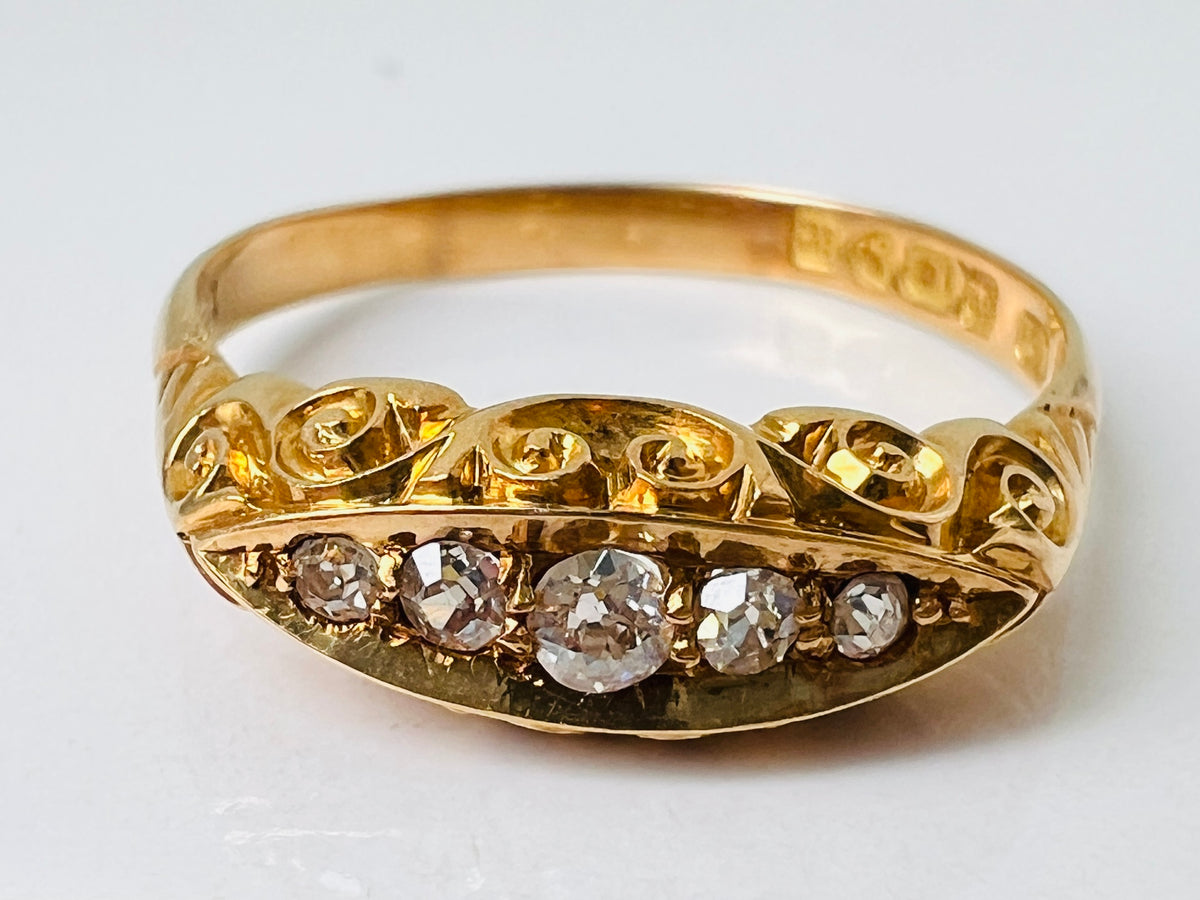 Antique 18ct Gold Five-Stone Diamond Ring