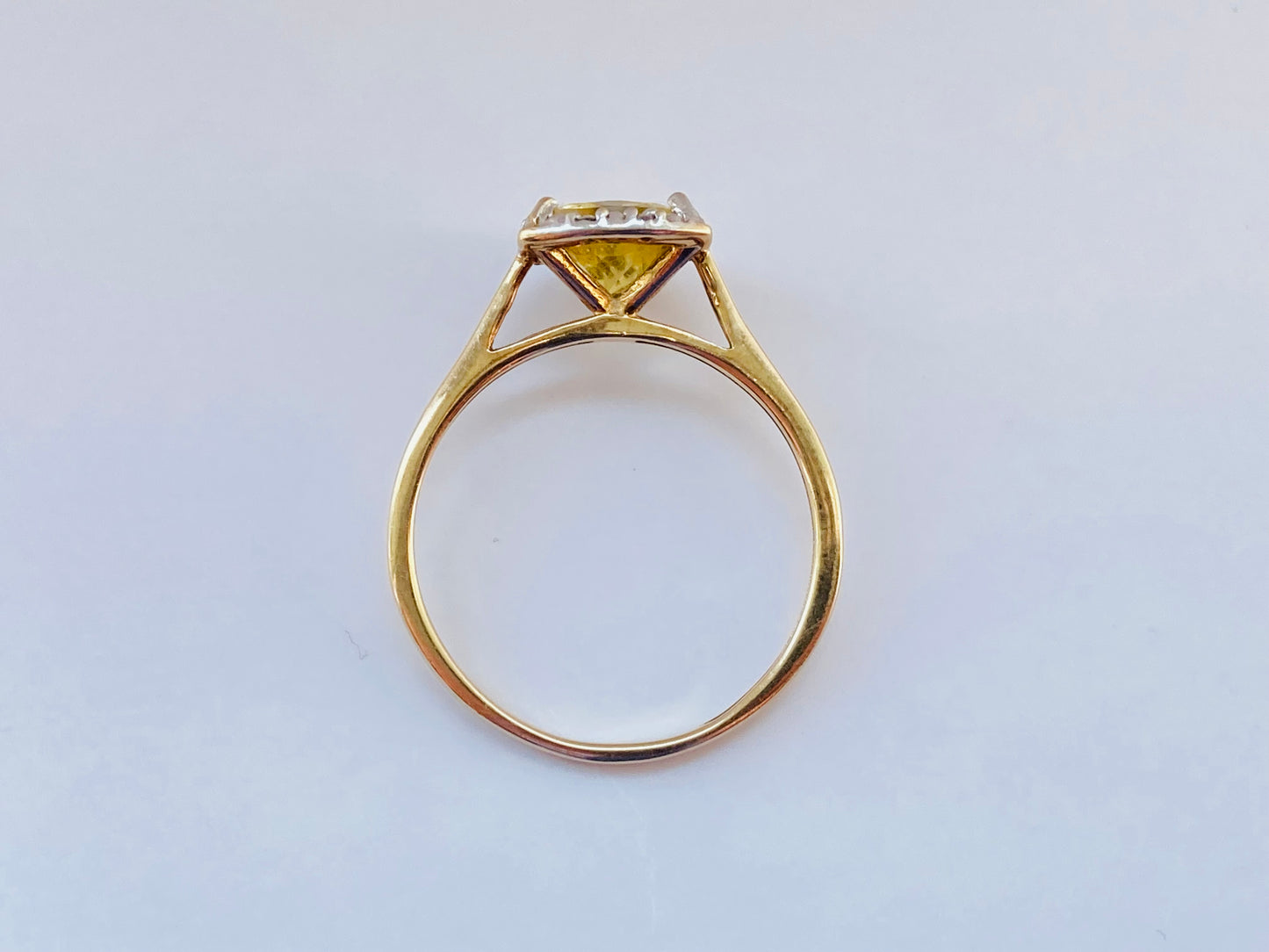 9ct Gold Citrine & Diamond Ring