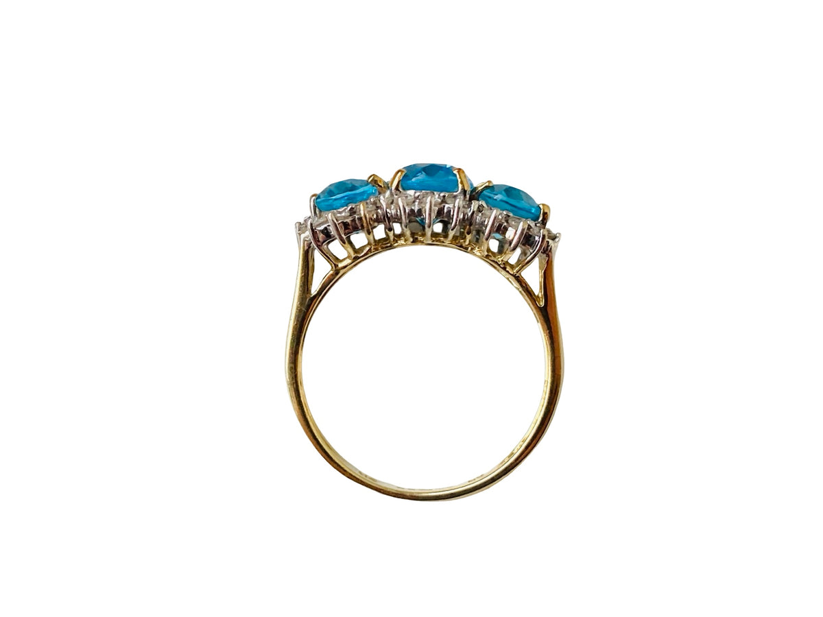 9ct Gold Topaz & Diamond Ring