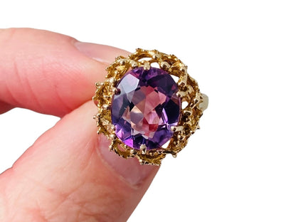 Vintage 9ct Gold Amethyst Ring
