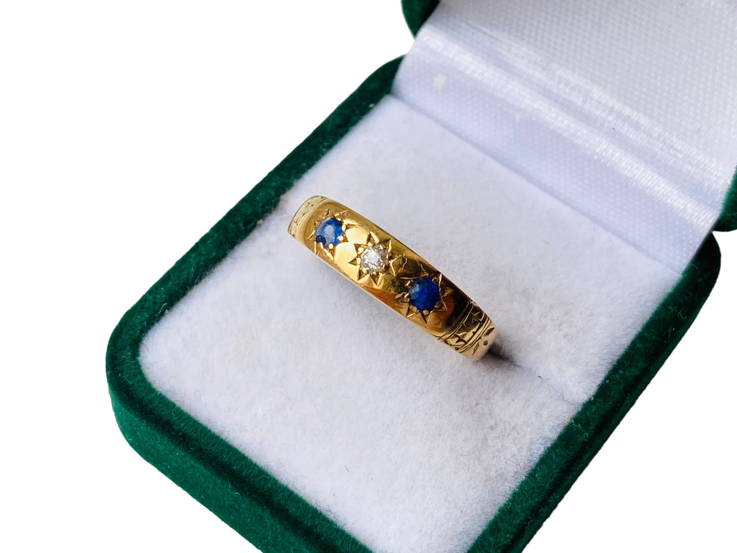 Antique 18ct Gold Sapphire & Diamond Ring