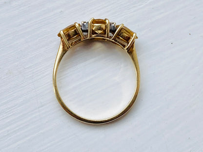 9ct Gold Citrine & Diamond Ring