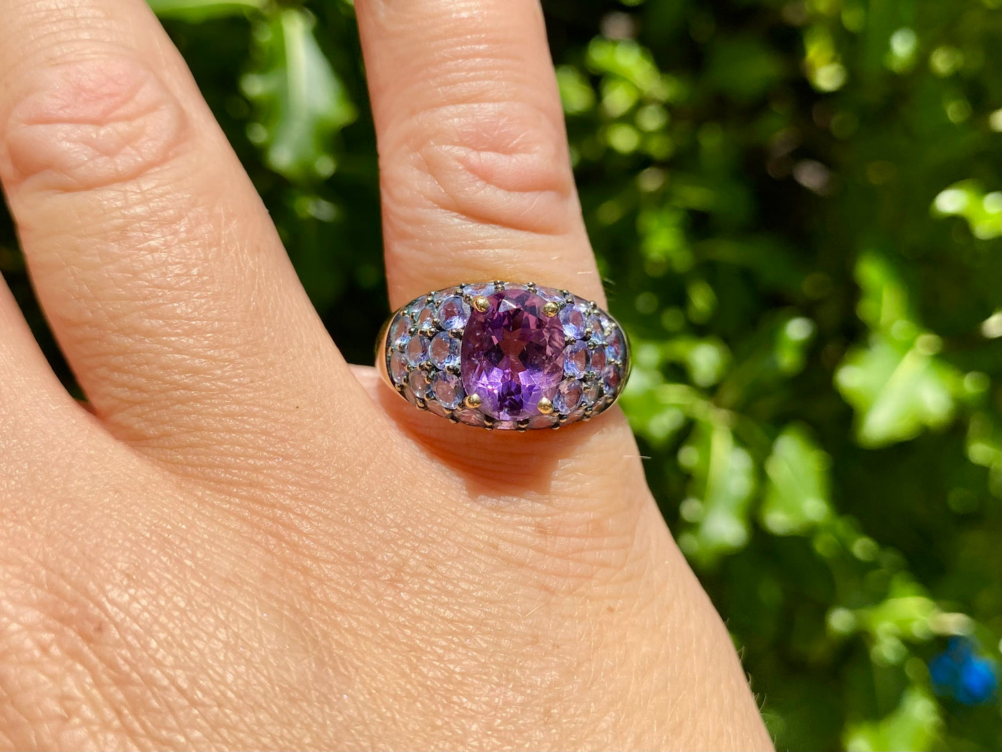 9ct Gold Amethyst & Iolite Ring