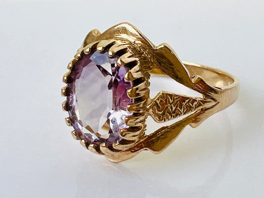 Vintage 9ct Gold Amethyst Ring