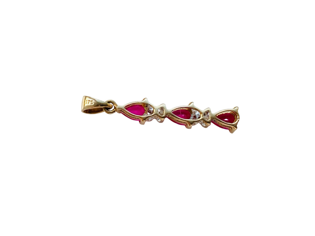 9ct Gold Ruby & Diamond Pendant