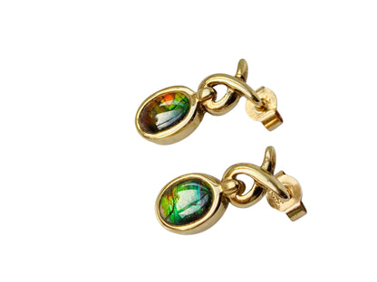 9ct Gold Ammolite earrings