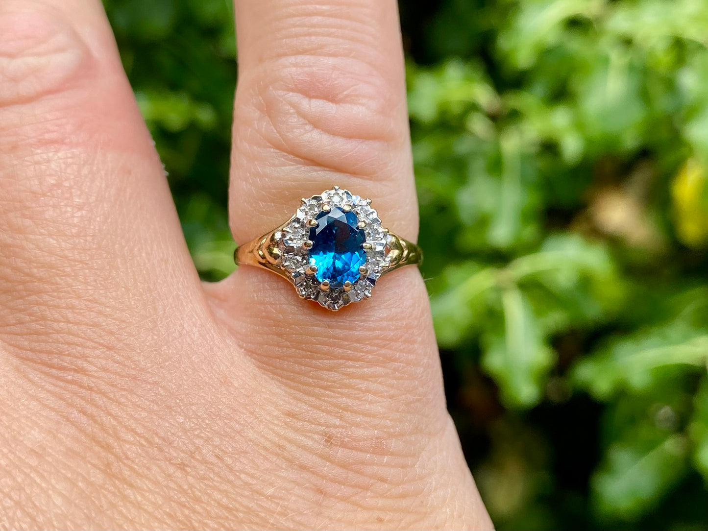 9ct Gold Topaz & Diamond Ring
