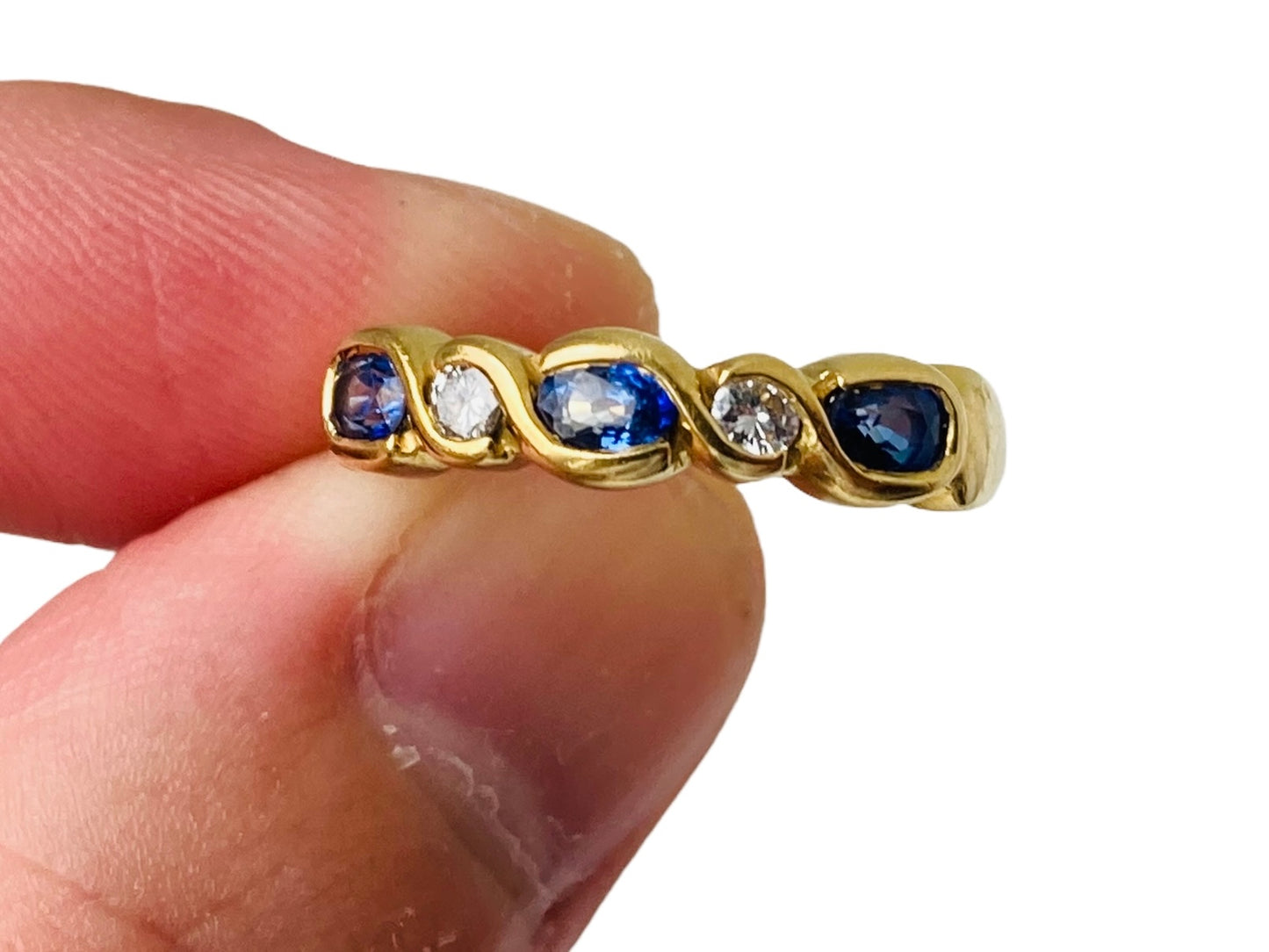 Vintage 18ct Gold Sapphire & Diamond Ring