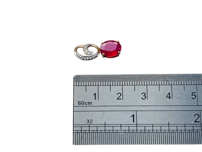 9ct Gold Ruby & Diamond Pendant