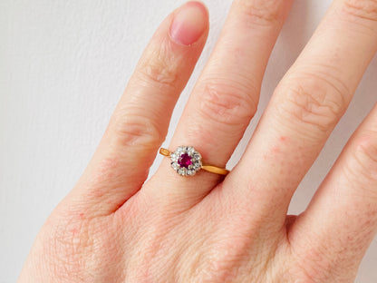 18ct Gold Ruby & Diamond Ring