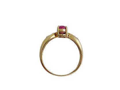 9ct Gold Pink Tourmaline & Diamond Ring