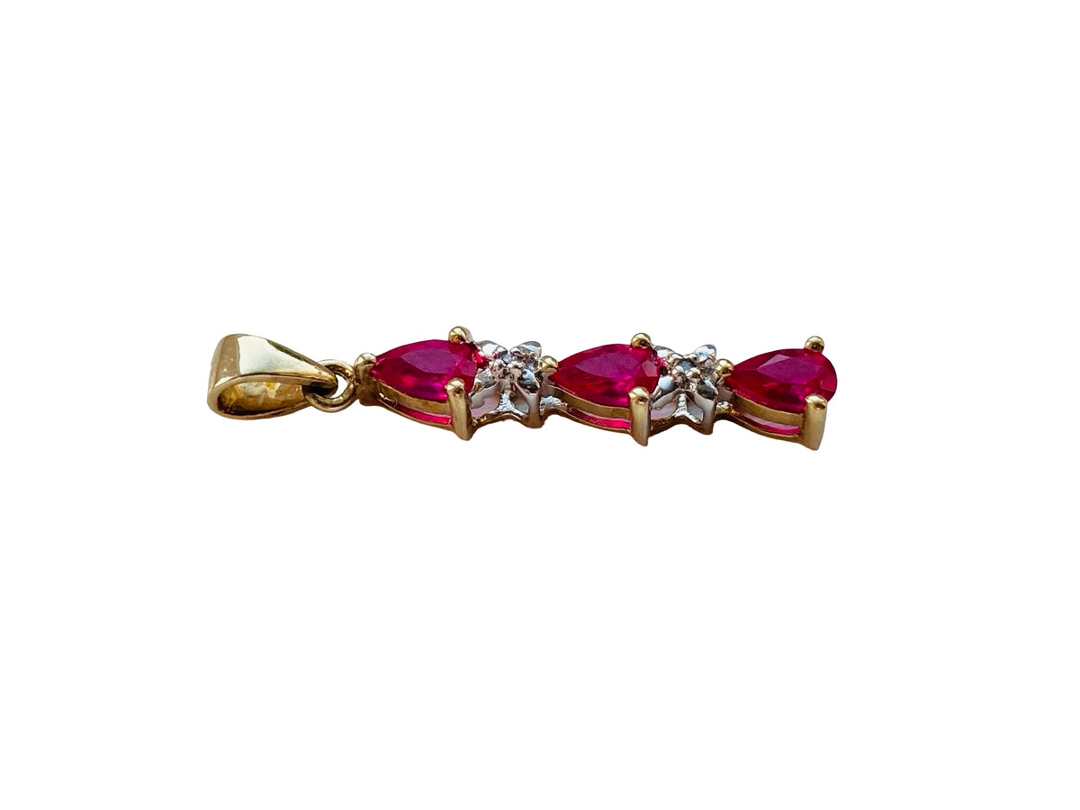 9ct Gold Ruby & Diamond Pendant