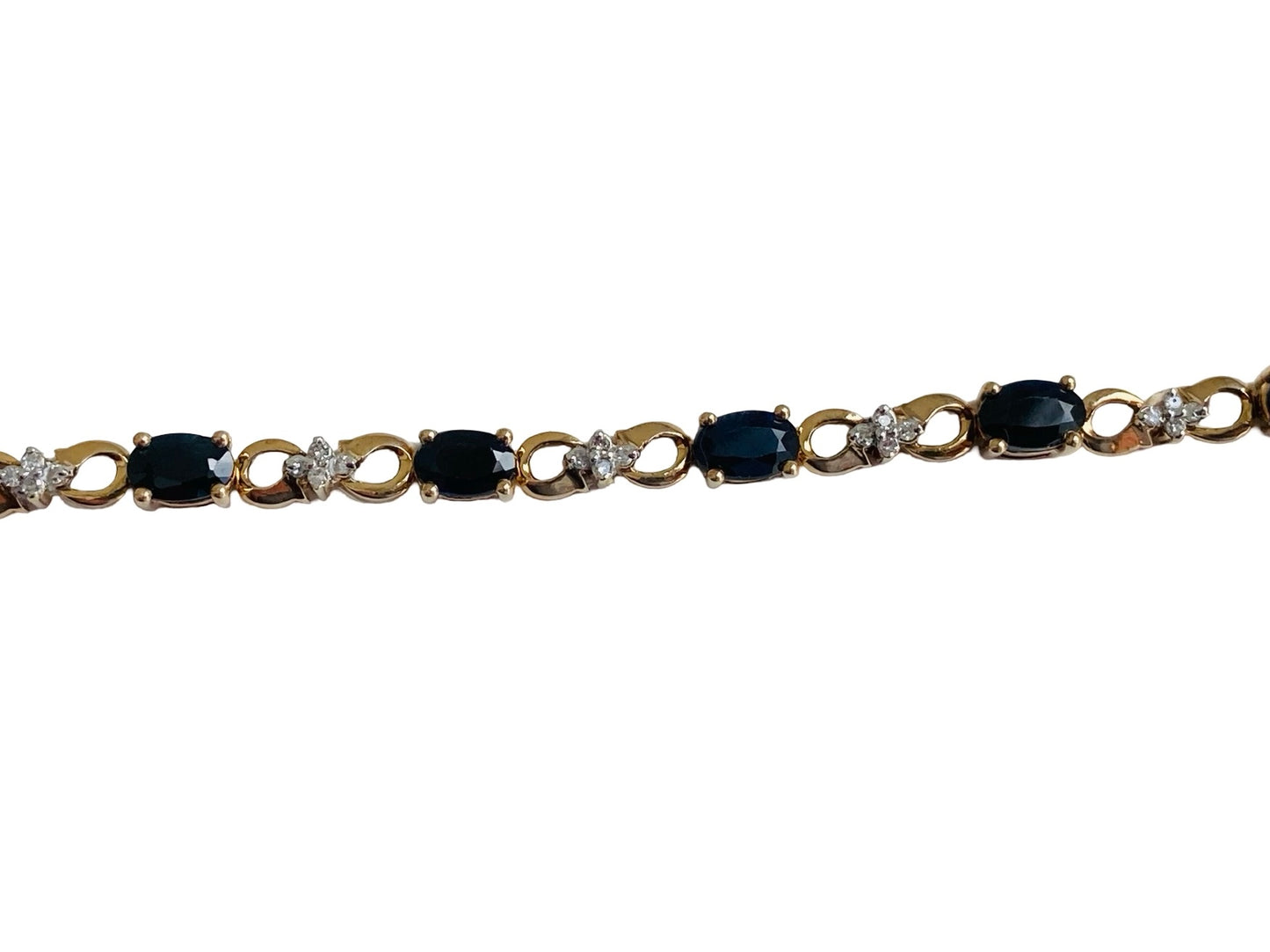 9ct Gold Sapphire & Diamond Bracelet