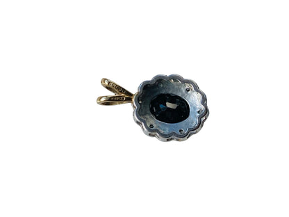 Vintage 9ct Gold Sapphire & Diamond Pendant