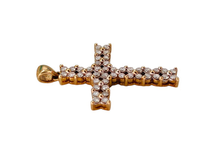 9ct Gold 0.50ct Diamond Cross Pendant