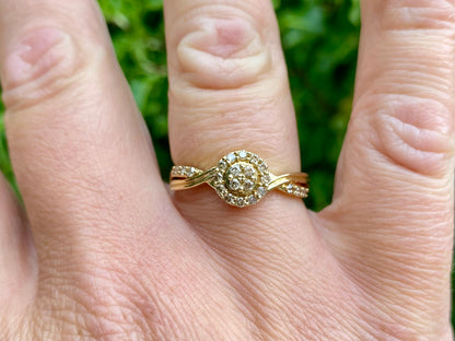 9ct Gold Champagne Diamond Ring