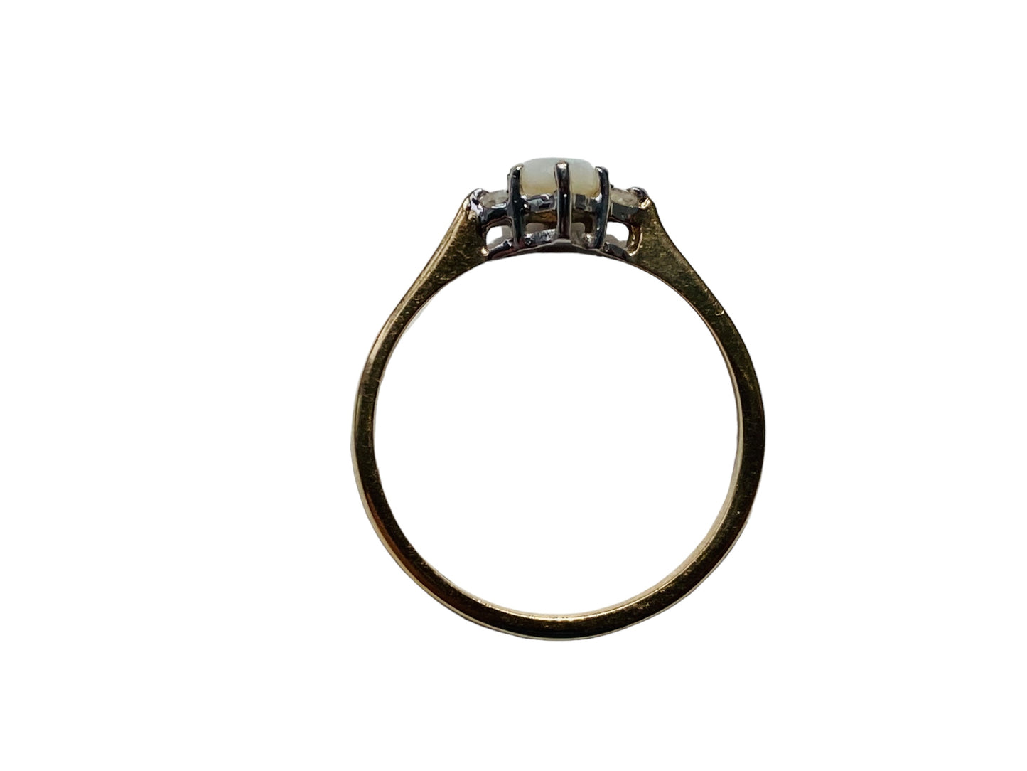 Vintage 9ct Gold Opal & Diamond Ring