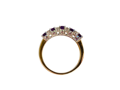 9ct Gold Amethyst & Diamond Ring