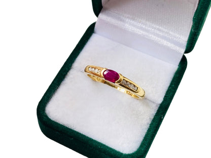 18ct Gold Ruby & Diamond Ring