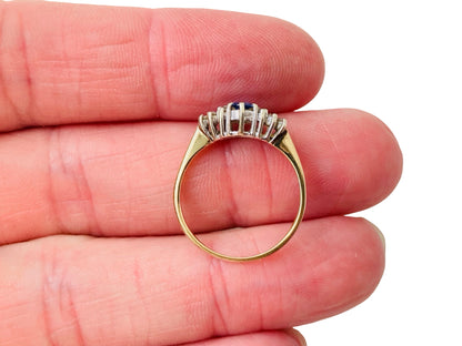 Vintage 9ct Gold Sapphire & Diamond Ring