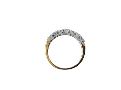 9ct Gold Aquamarine & Diamond Ring