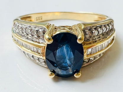 14ct Gold Sapphire & Diamond Ring