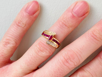 10ct Gold Ruby & Diamond Ring