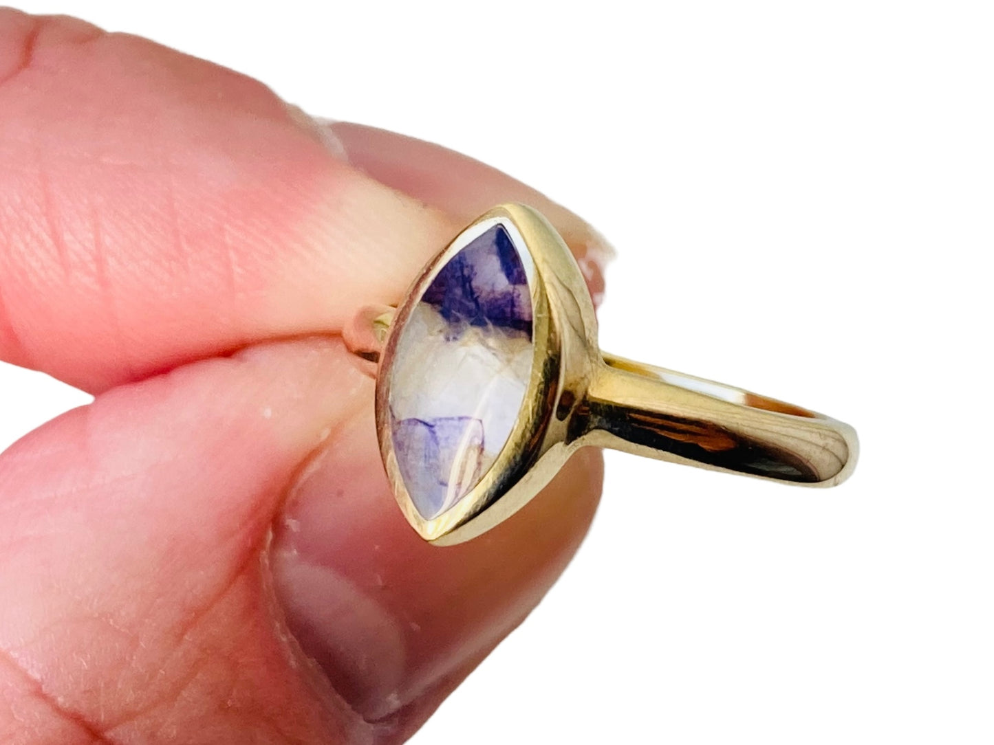 9ct Gold Blue John Ring