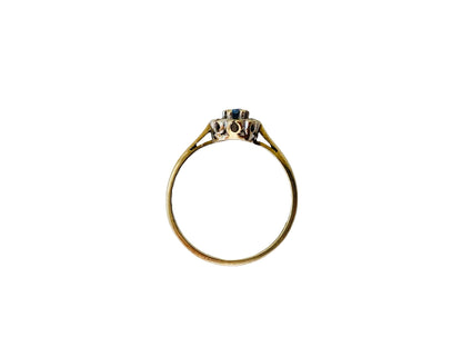 Vintage 9ct Gold Sapphire & Diamond Ring