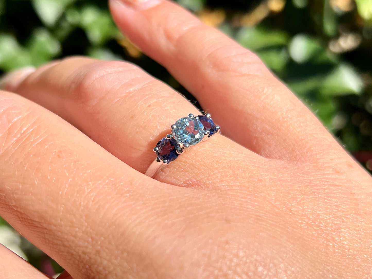 9ct Gold Aquamarine & Tanzanite Ring