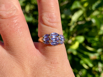 9ct Gold Tanzanite & Diamond Ring