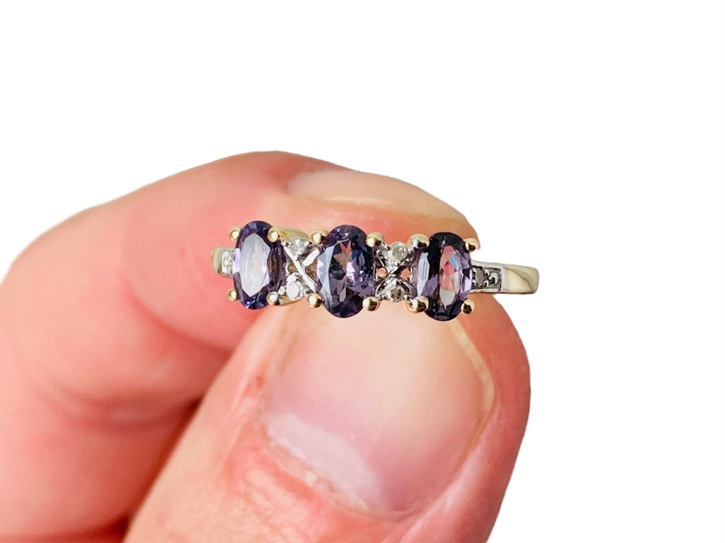 9ct Gold Spinel & Diamond Ring