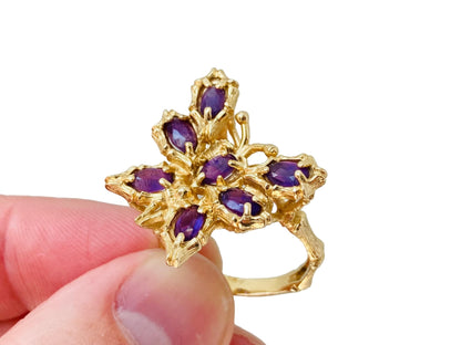 14ct Gold Amethyst Butterfly Ring