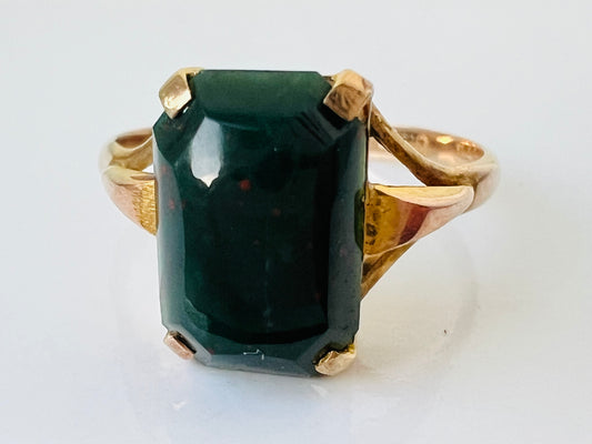 Antique 9ct Gold Bloodstone Ring