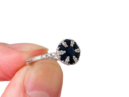 9ct Gold Sapphire & Diamond Ring