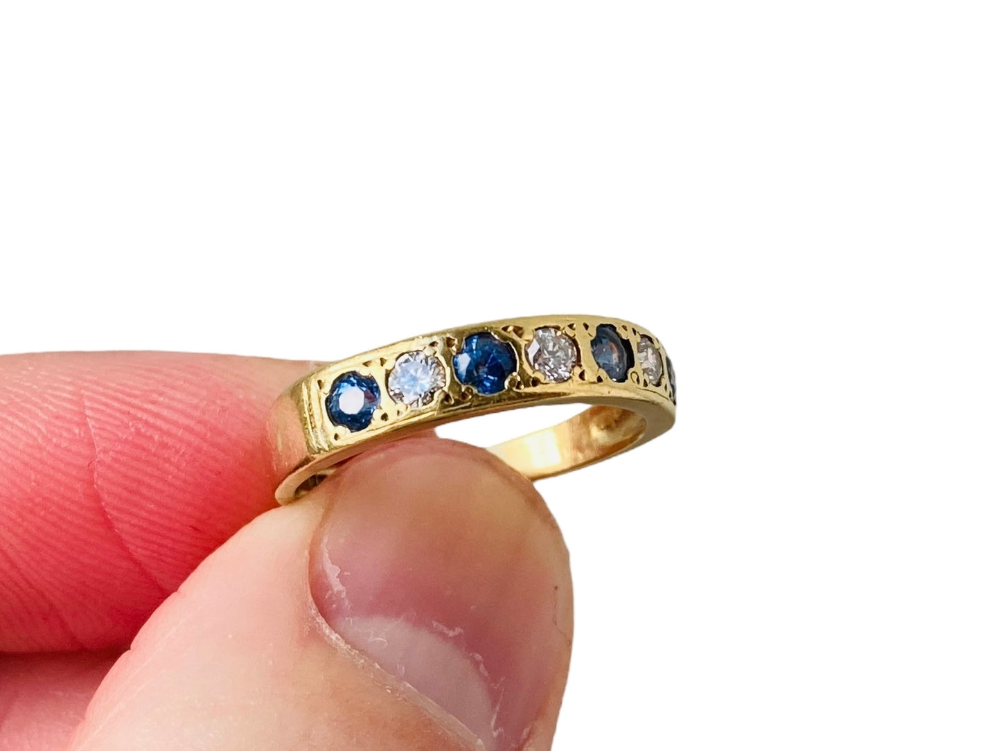 Vintage 18ct Gold Sapphire & Diamond Ring