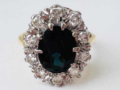 Vintage 18ct Gold Sapphire & Diamond Ring