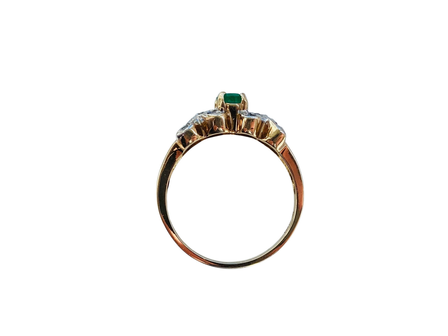 10ct Gold Emerald & Diamond Ring