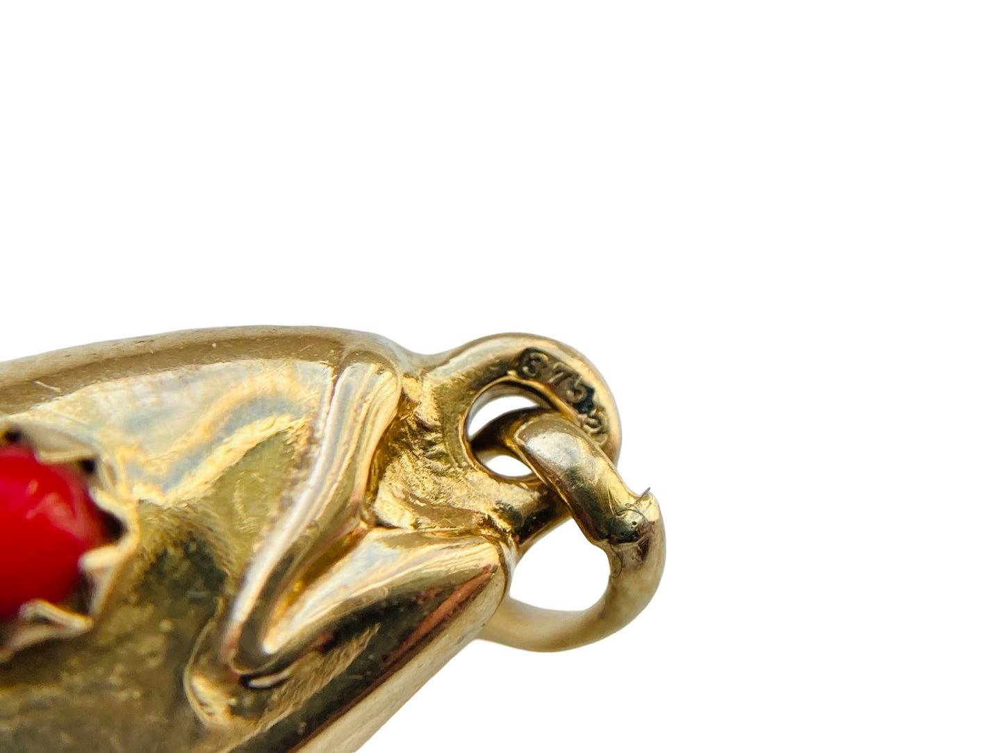 Vintage 9ct Gold Articulated Fish Pendant Or Charm