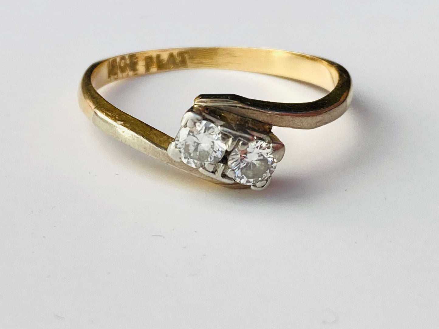 Antique 18ct Gold Toi Et Moi Diamond Ring