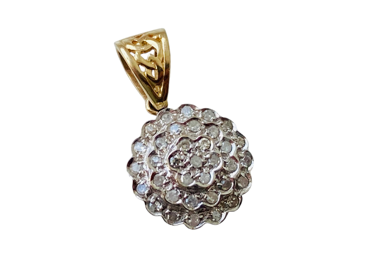 9ct Gold Diamond Cluster Pendant